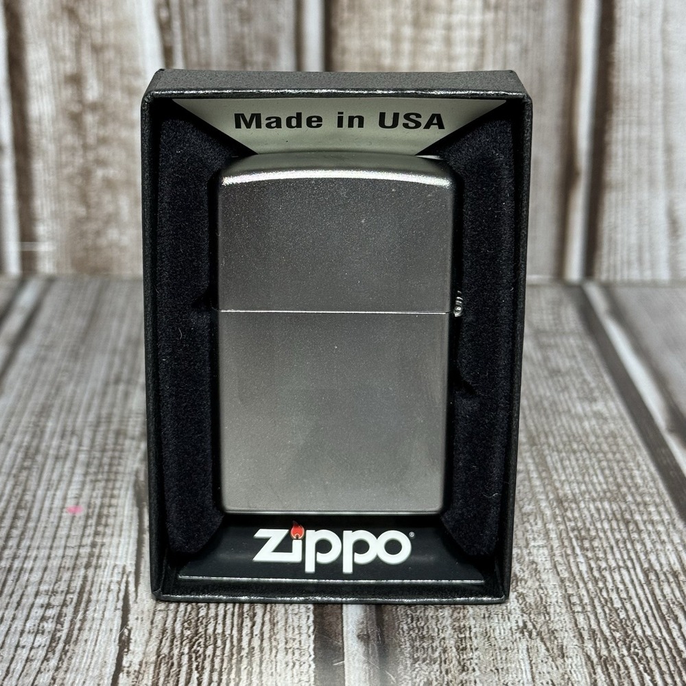 Zippo Classic Satin Chrome Windproof Lighter 205 With Box And Paperwork